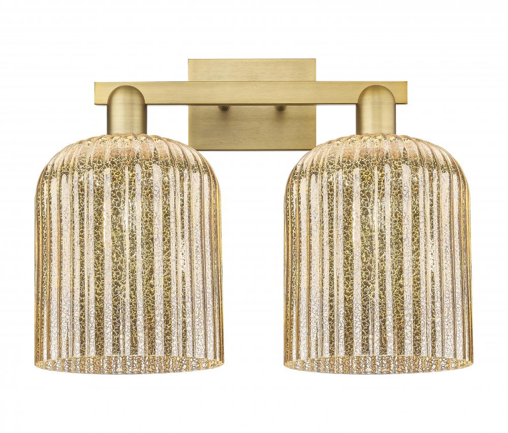 Bridal Veil - 2 Light - 19 inch - Brushed Brass - Bath Vanity Light