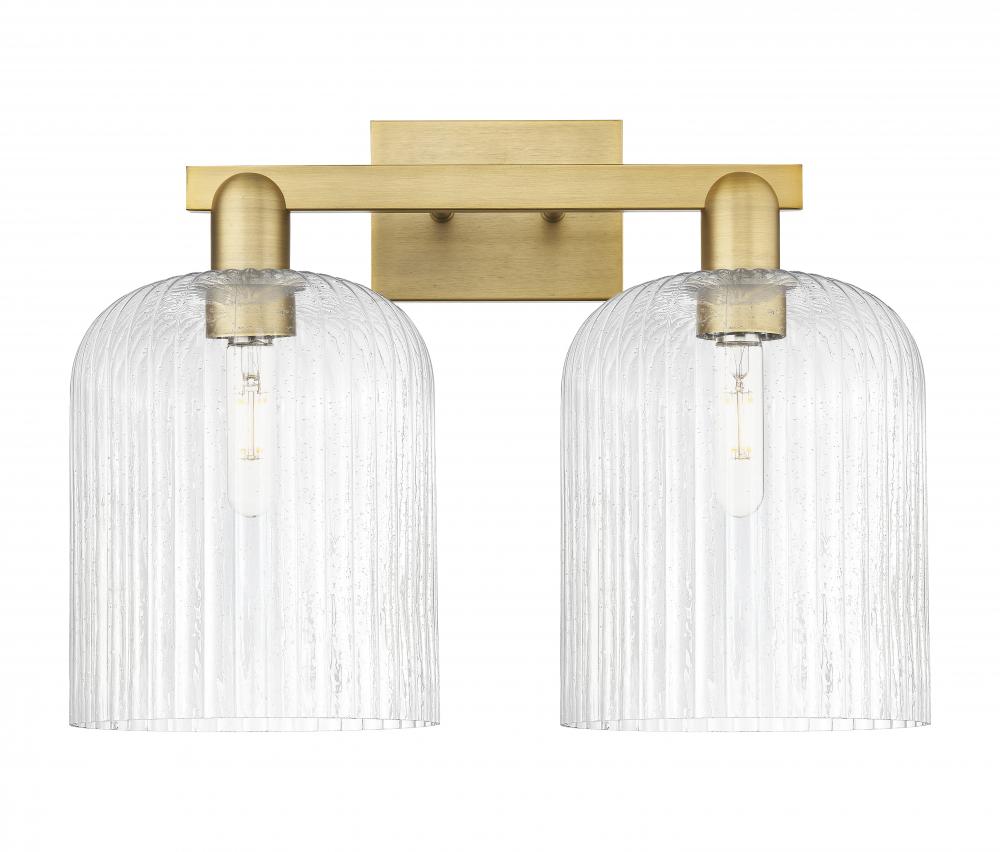 Bridal Veil - 2 Light - 19 inch - Brushed Brass - Bath Vanity Light