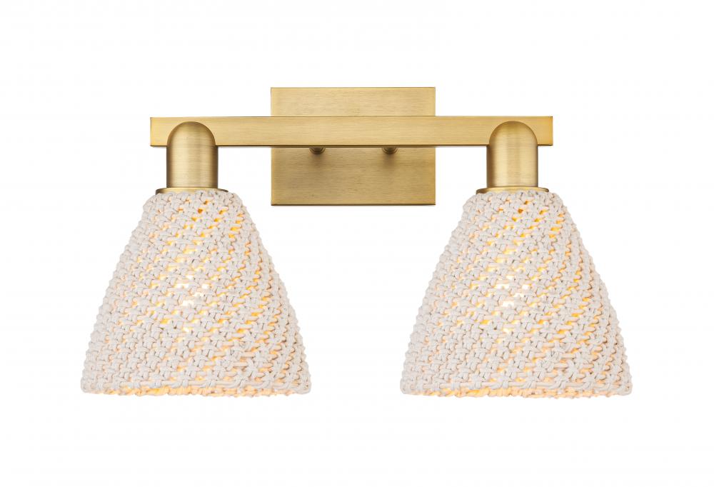 Bristol Natural - 2 Light - 16 inch - Brushed Brass - Bath Vanity Light
