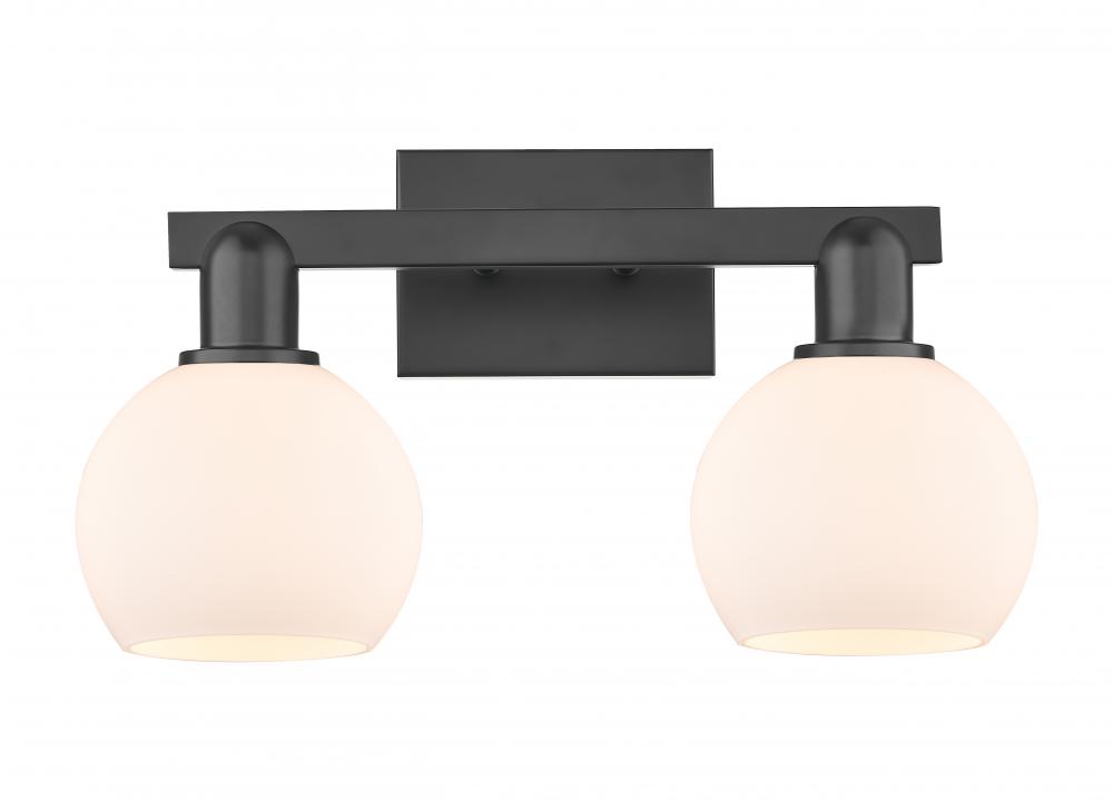 Athens - 2 Light - 17 inch - Matte Black - Bath Vanity Light
