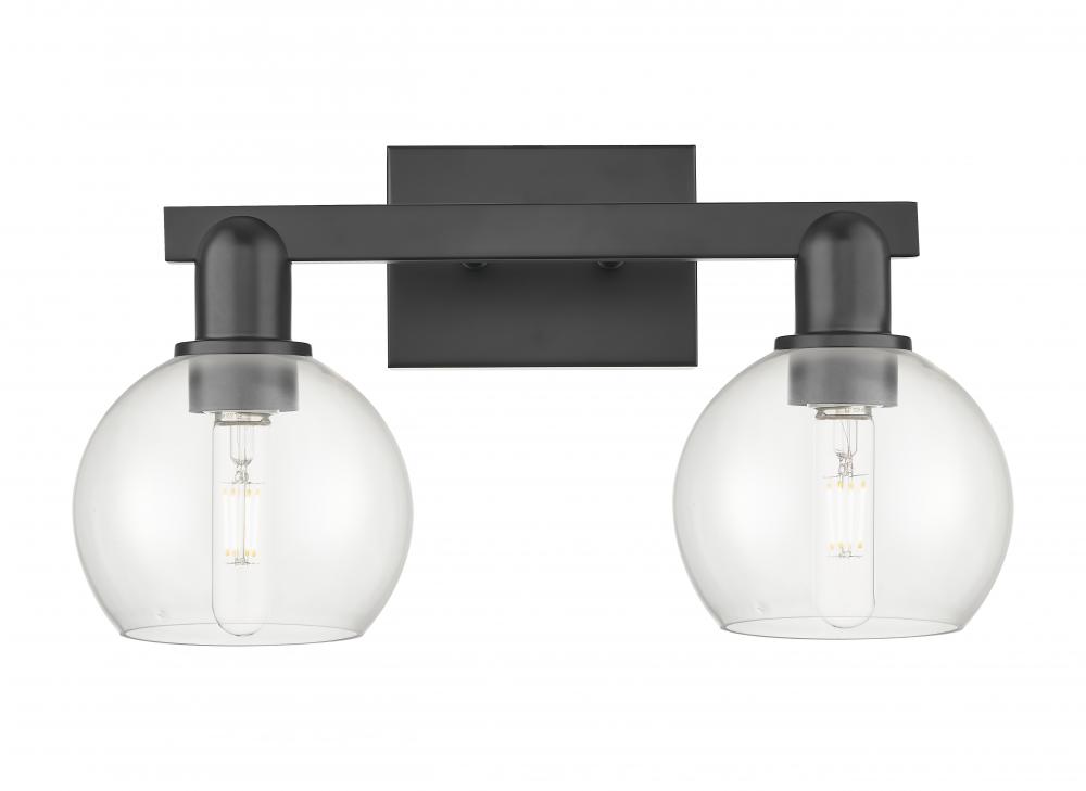 Athens - 2 Light - 17 inch - Matte Black - Bath Vanity Light