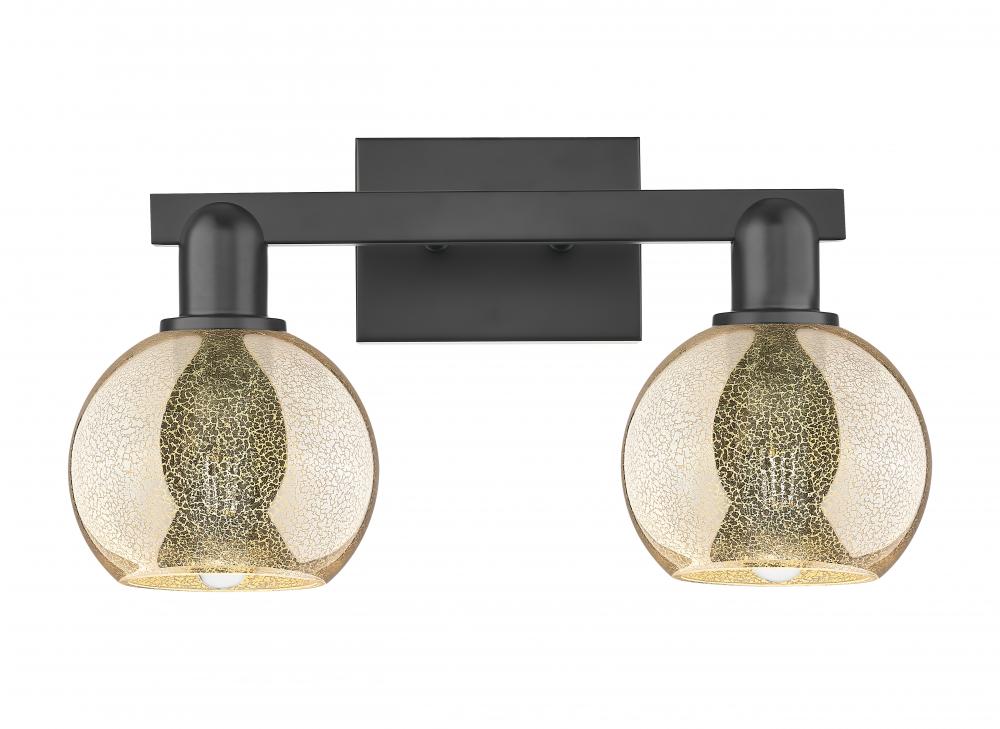 Athens - 2 Light - 17 inch - Matte Black - Bath Vanity Light