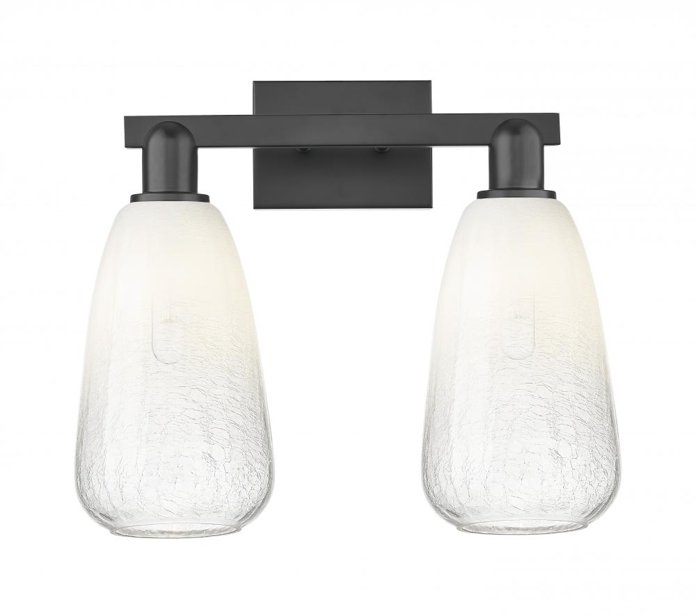 Brookhaven Almond - 2 Light - 16 inch - Matte Black - Bath Vanity Light