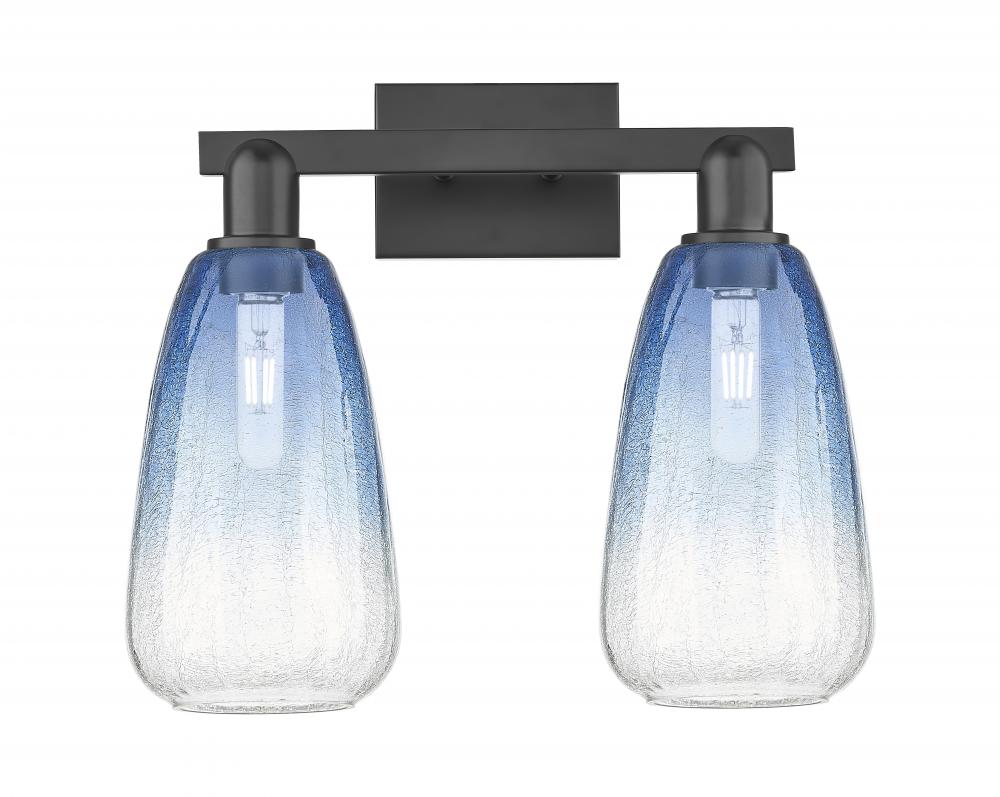 Brookhaven Almond - 2 Light - 16 inch - Matte Black - Bath Vanity Light