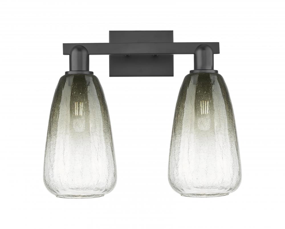 Brookhaven Almond - 2 Light - 16 inch - Matte Black - Bath Vanity Light