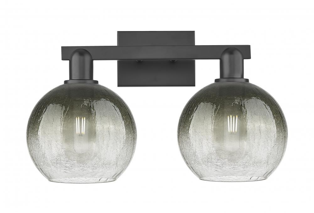 Brookhaven Globe - 2 Light - 16 inch - Matte Black - Bath Vanity Light