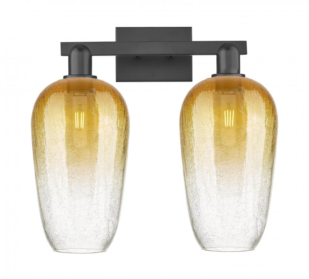 Brookhaven Flute - 2 Light - 16 inch - Matte Black - Bath Vanity Light