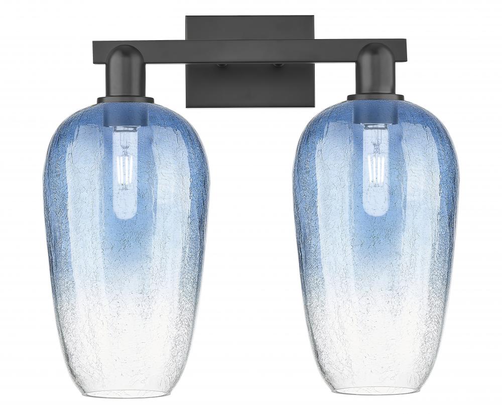 Brookhaven Flute - 2 Light - 16 inch - Matte Black - Bath Vanity Light