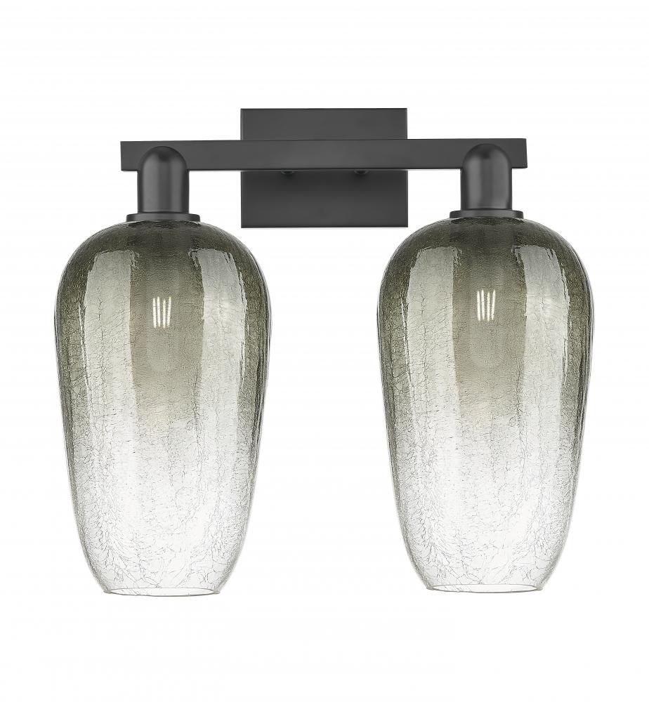 Brookhaven Flute - 2 Light - 16 inch - Matte Black - Bath Vanity Light