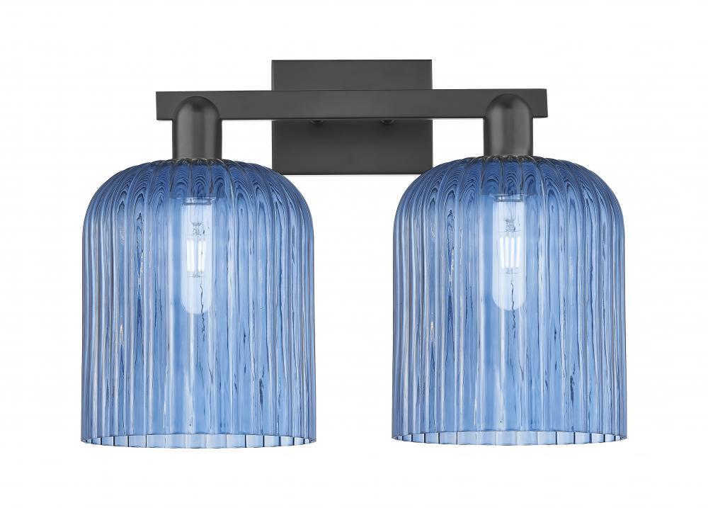 Bridal Veil - 2 Light - 19 inch - Matte Black - Bath Vanity Light