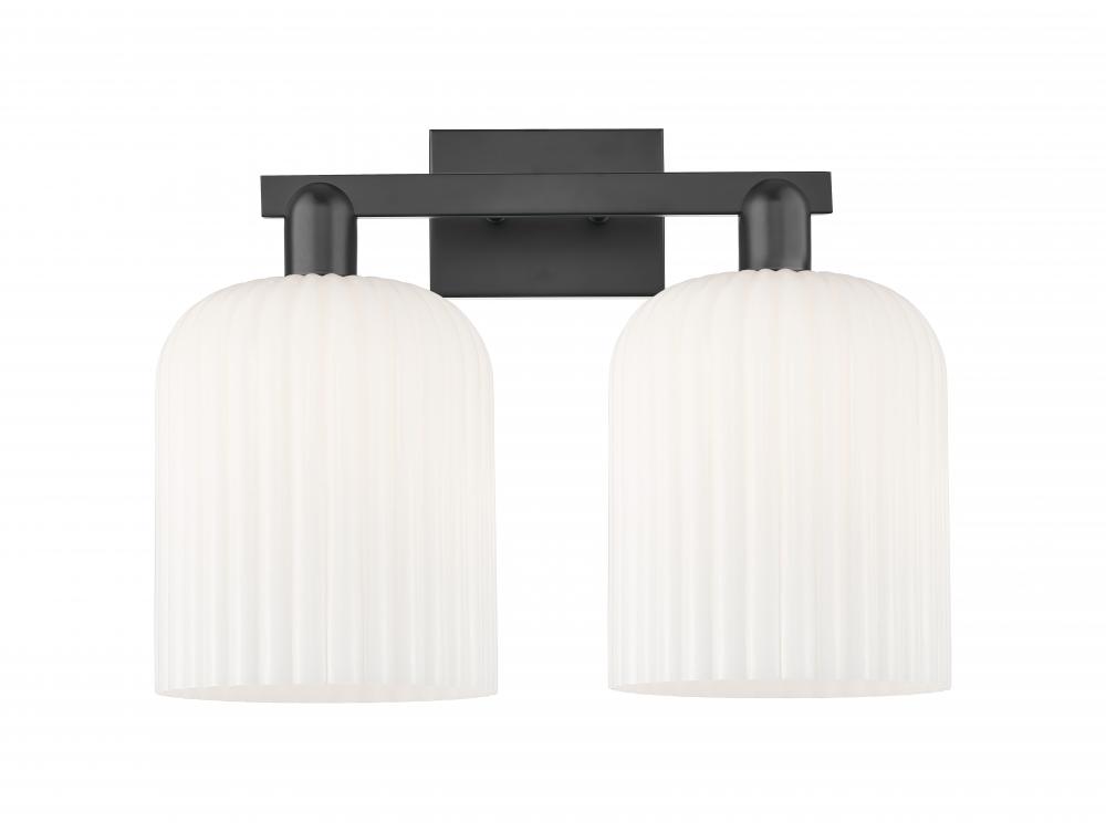 Bridal Veil - 2 Light - 19 inch - Matte Black - Bath Vanity Light