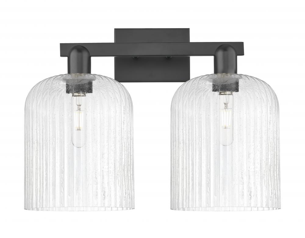 Bridal Veil - 2 Light - 19 inch - Matte Black - Bath Vanity Light