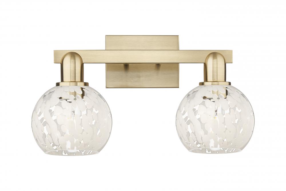 White Mouchette - 2 Light - 17 inch - Champagne Bronze - Bath Vanity Light