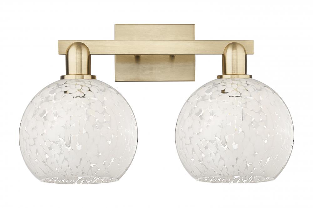 White Mouchette - 2 Light - 19 inch - Champagne Bronze - Bath Vanity Light