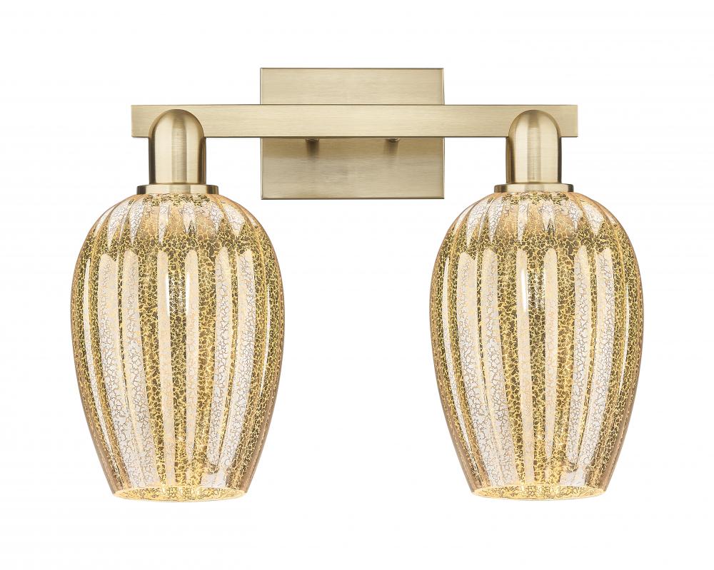 Preston Flute - 2 Light - 16 inch - Champagne Bronze - Bath Vanity Light