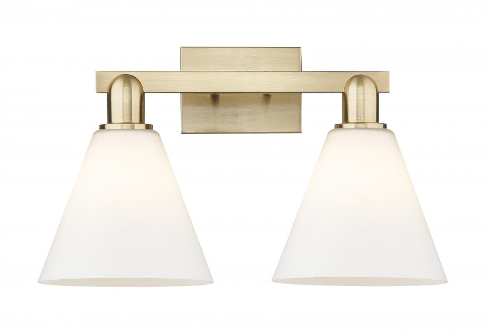 Berkshire Glass - 2 Light - 19 inch - Champagne Bronze - Bath Vanity Light
