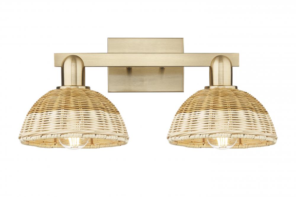 Natural Ballston Dome - 2 Light - 16 inch - Champagne Bronze - Bath Vanity Light