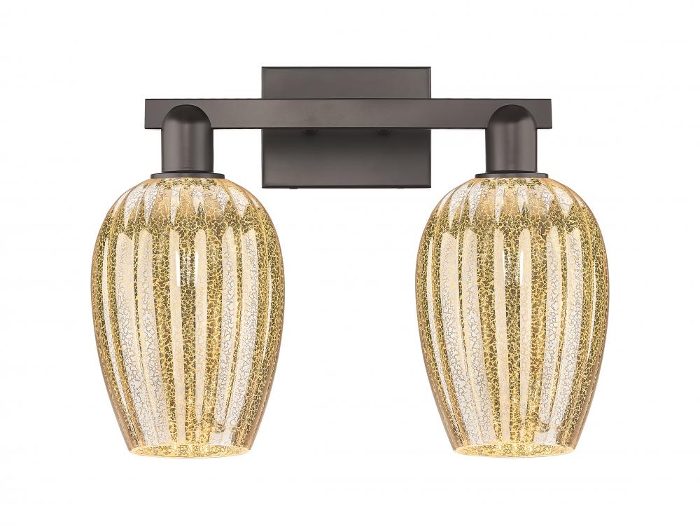 Preston Flute - 2 Light - 16 inch - Oil Rubbed Bronze - Bath Vanity Light