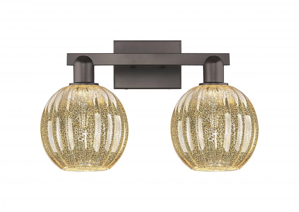 Preston Globe - 2 Light - 16 inch - Oil Rubbed Bronze - Bath Vanity Light