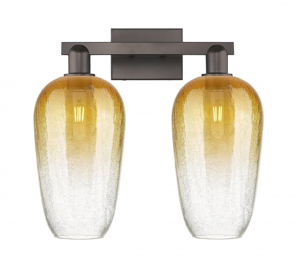 Brookhaven Flute - 2 Light - 16 inch - Oil Rubbed Bronze - Bath Vanity Light