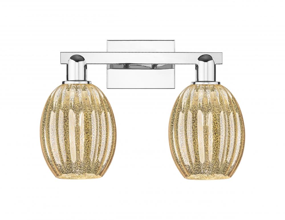 Preston Bulb - 2 Light - 16 inch - Polished Chrome - Bath Vanity Light