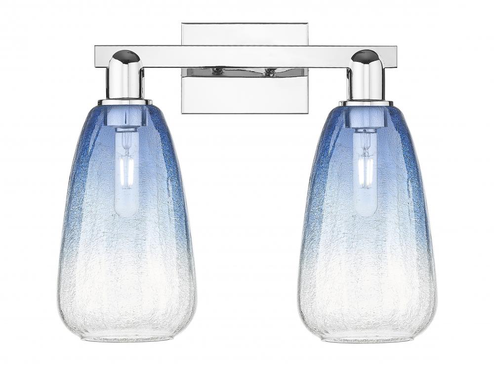 Brookhaven Almond - 2 Light - 16 inch - Polished Chrome - Bath Vanity Light