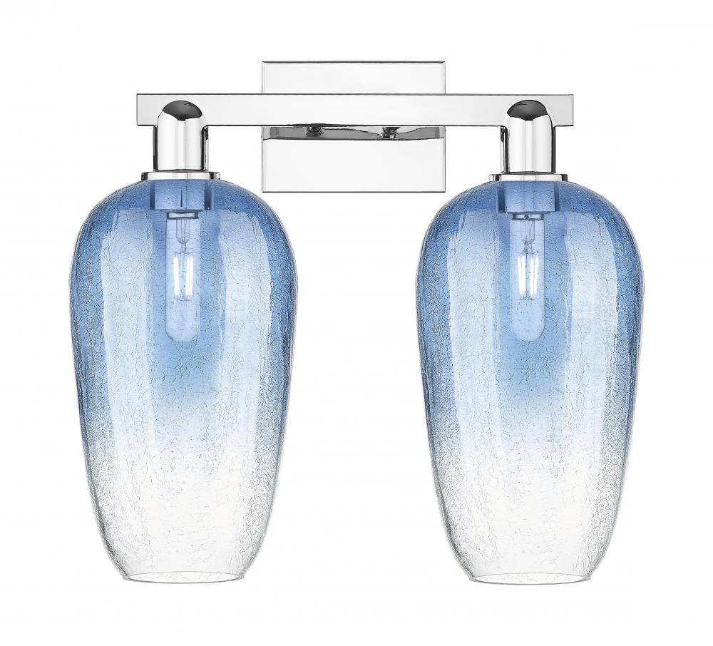 Brookhaven Flute - 2 Light - 16 inch - Polished Chrome - Bath Vanity Light