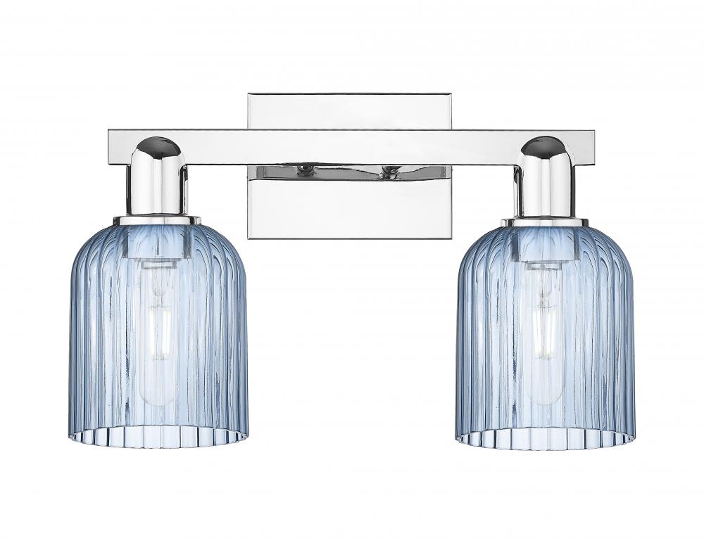 Bridal Veil - 2 Light - 16 inch - Polished Chrome - Bath Vanity Light
