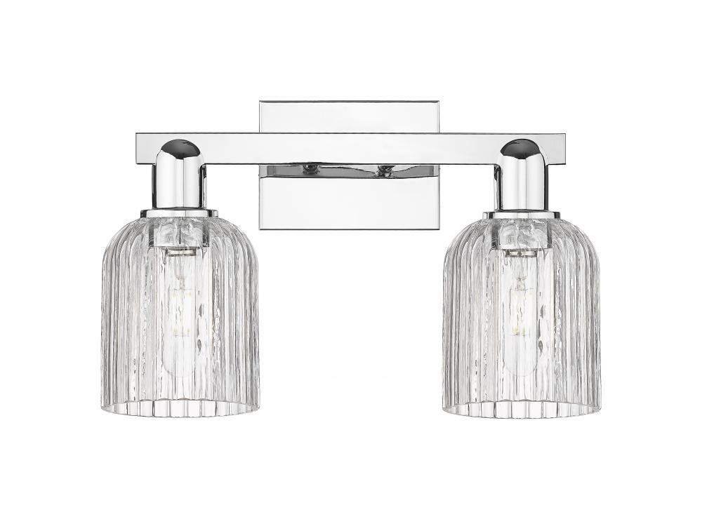 Bridal Veil - 2 Light - 16 inch - Polished Chrome - Bath Vanity Light