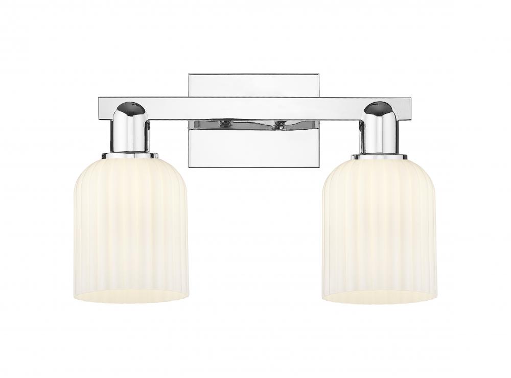 Bridal Veil - 2 Light - 16 inch - Polished Chrome - Bath Vanity Light