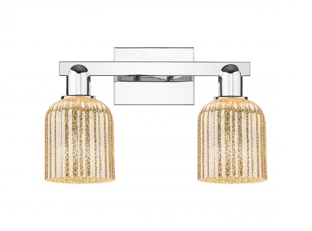 Bridal Veil - 2 Light - 16 inch - Polished Chrome - Bath Vanity Light