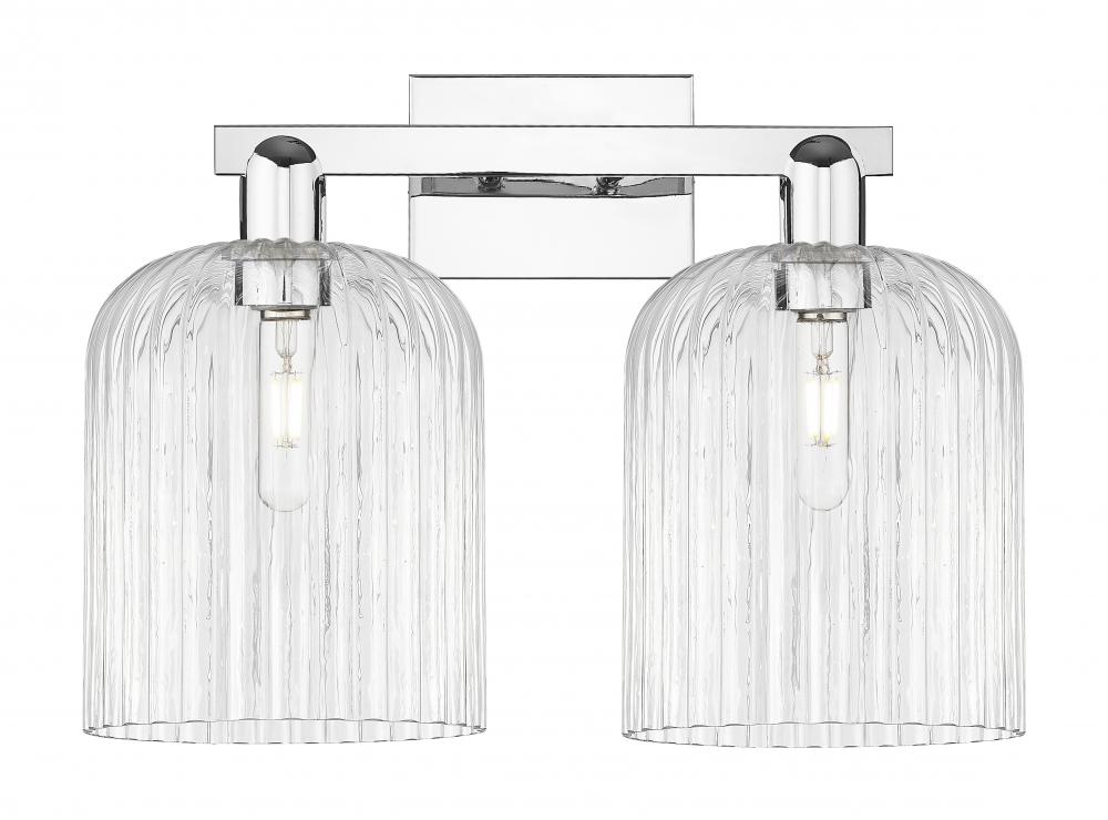 Bridal Veil - 2 Light - 19 inch - Polished Chrome - Bath Vanity Light