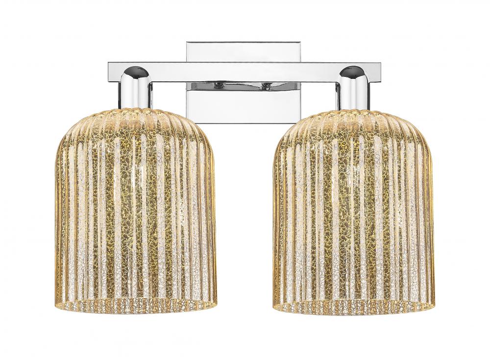 Bridal Veil - 2 Light - 19 inch - Polished Chrome - Bath Vanity Light