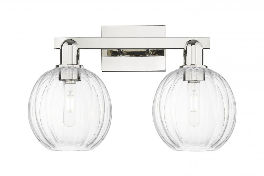 Preston Globe - 2 Light - 16 inch - Polished Nickel - Bath Vanity Light