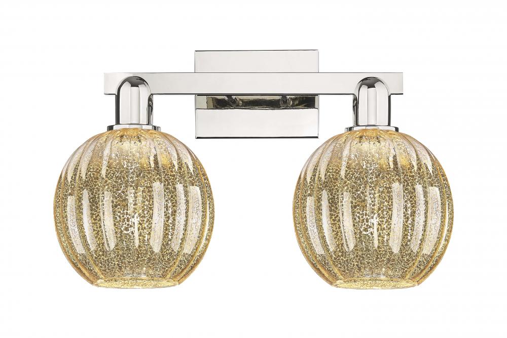 Preston Globe - 2 Light - 16 inch - Polished Nickel - Bath Vanity Light