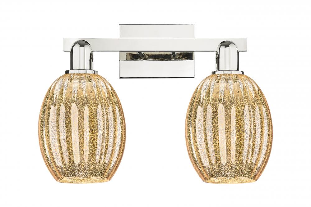 Preston Bulb - 2 Light - 16 inch - Polished Nickel - Bath Vanity Light