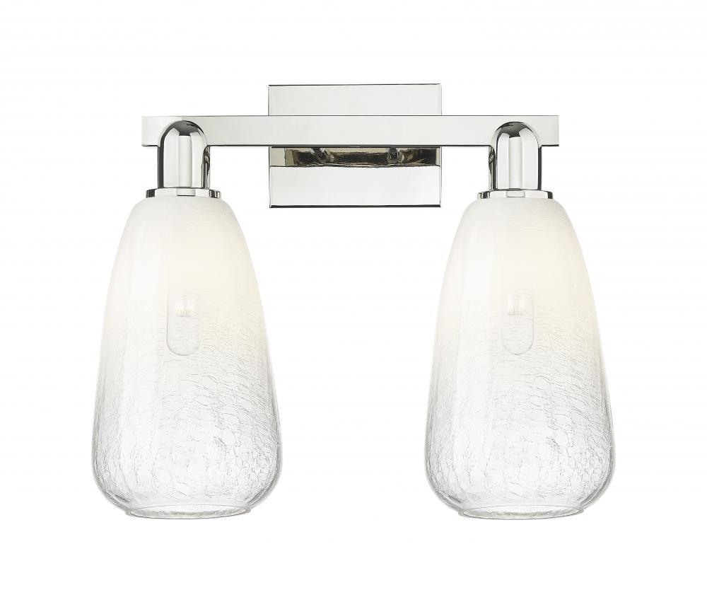 Brookhaven Almond - 2 Light - 16 inch - Polished Nickel - Bath Vanity Light