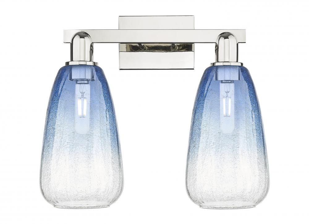 Brookhaven Almond - 2 Light - 16 inch - Polished Nickel - Bath Vanity Light