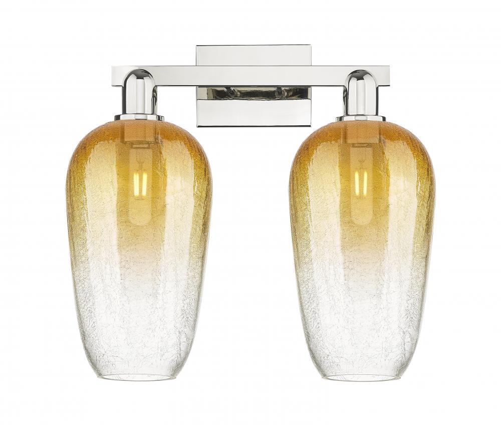 Brookhaven Flute - 2 Light - 16 inch - Polished Nickel - Bath Vanity Light