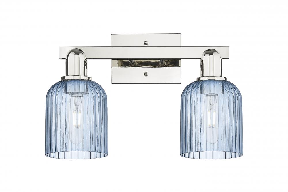 Bridal Veil - 2 Light - 16 inch - Polished Nickel - Bath Vanity Light