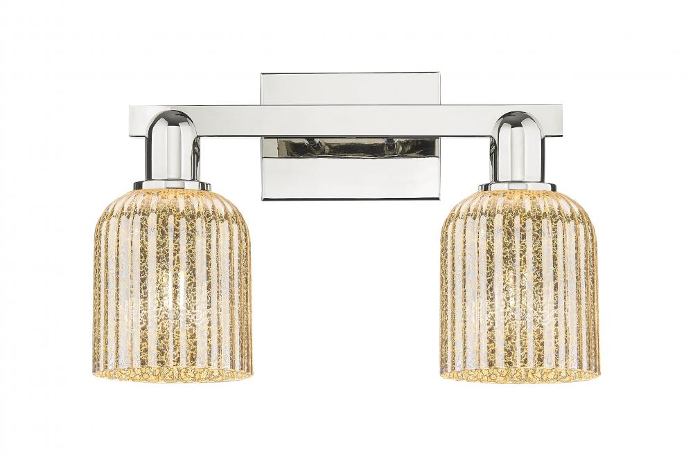 Bridal Veil - 2 Light - 16 inch - Polished Nickel - Bath Vanity Light