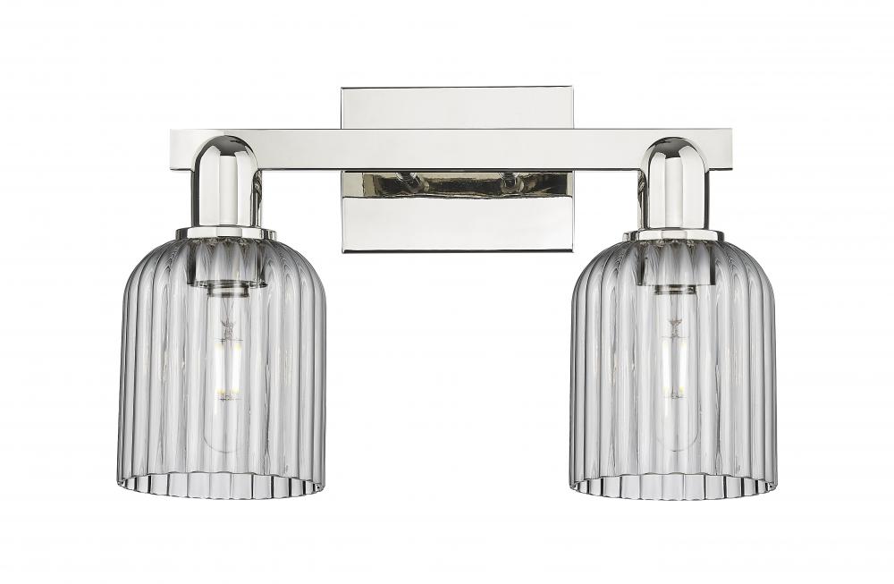 Bridal Veil - 2 Light - 16 inch - Polished Nickel - Bath Vanity Light