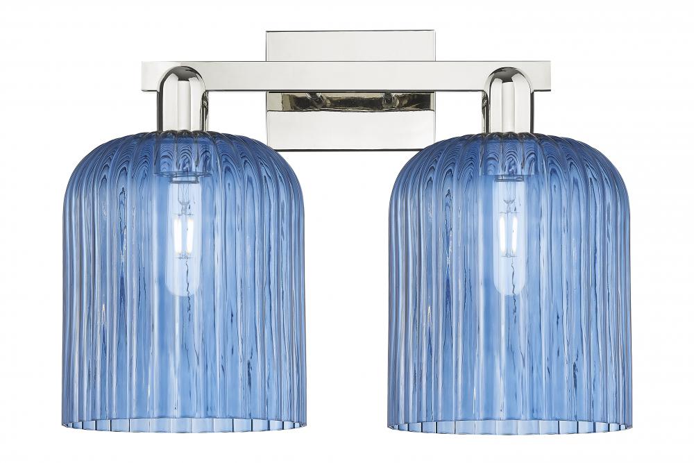 Bridal Veil - 2 Light - 19 inch - Polished Nickel - Bath Vanity Light