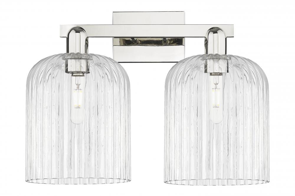 Bridal Veil - 2 Light - 19 inch - Polished Nickel - Bath Vanity Light