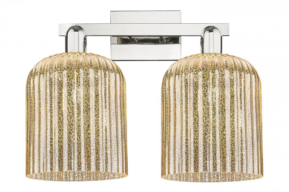Bridal Veil - 2 Light - 19 inch - Polished Nickel - Bath Vanity Light