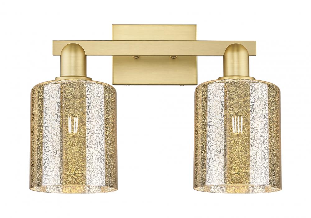 Cobbleskill - 2 Light - 16 inch - Satin Gold - Bath Vanity Light