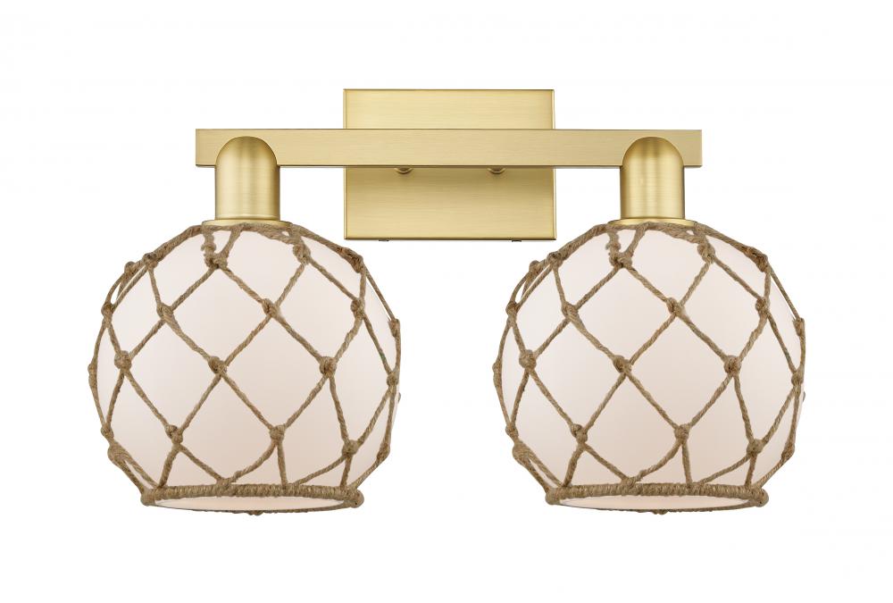 Farmhouse Rope - 2 Light - 19 inch - Satin Gold - Bath Vanity Light