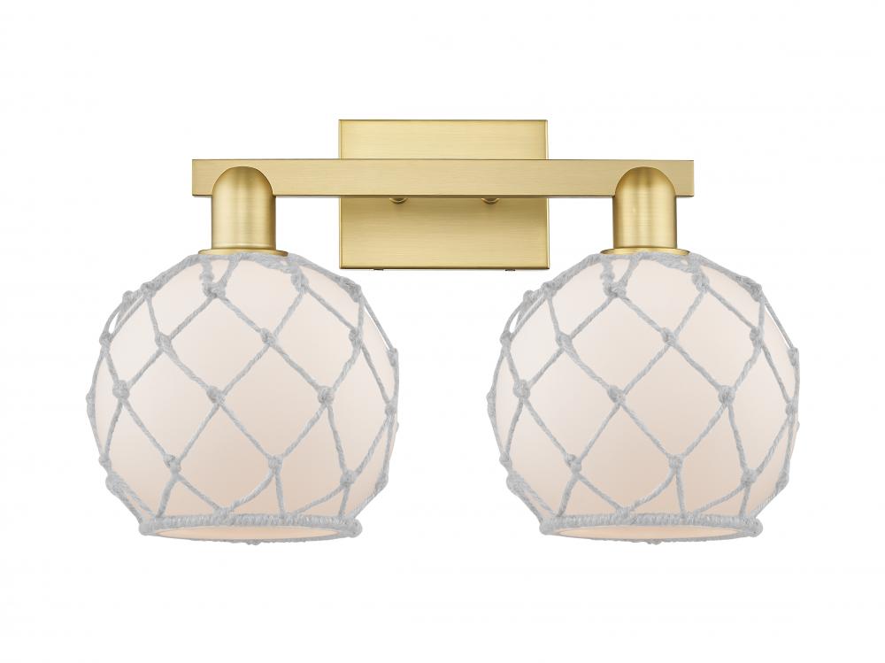 Farmhouse Rope - 2 Light - 19 inch - Satin Gold - Bath Vanity Light