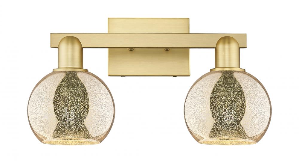 Athens - 2 Light - 17 inch - Satin Gold - Bath Vanity Light