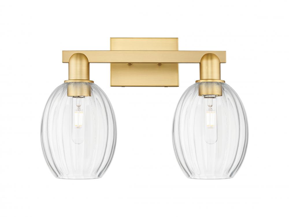 Preston Bulb - 2 Light - 16 inch - Satin Gold - Bath Vanity Light